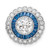 Image of Sterling Silver Rhodium-plated Polished Blue & White CZ Round Chain Slide Pendant
