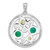 Image of Sterling Silver Rhodium-plated Created Emerald Peridot and White Topaz Circle Pendant