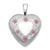 Sterling Silver Rhodium-plated Polished / Satin Epoxy 16mm Floral Heart Locket Pendant