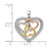 Sterling Silver Rhodium-plated w/White, Yellow, & Rose Gold Plating Diamond Heart Pendant