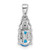 Image of Sterling Silver Rhodium-plated Blue Onyx .08Created Pink Sapphire .005ctw Diamond Pendant