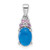 Image of Sterling Silver Rhodium-plated Blue Onyx .08Created Pink Sapphire .005ctw Diamond Pendant