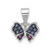 Image of Sterling Silver Rhodium and Black Rhodium-plated Blue Nano Crystal /.02Lab Created Ruby Pendant