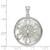 Sterling Silver Rhodium-plated Snowflake Diamond-cut Mother of Pearl and Onyx Reversible Pendant