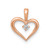 14k Rose Gold AA .02ctw Diamond Heart Pendant