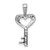 Image of 14k White Gold 1/20ctw Diamond Heart Key Pendant