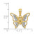 Image of 14K Yellow Gold and Rhodium Diamond Butterfly Pendant