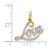 Image of 14K Yellow Gold w/Rhodium .02ctw Diamond LOVE Pendant