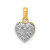 14K Yellow Gold w/ White Rhodium Diamond Heart Pendant