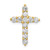 Image of 14K Yellow Gold AA 1ctw Diamond Cross Chain Slide Pendant