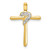 14K Yellow Gold .02ctw Diamond Heart Cross Chain Slide Pendant