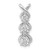 Image of 14k White Gold VS Diamond 3 Stone Criss-Cross Chain Slide Pendant