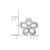 Image of 14k White Gold 1/20ctw Diamond Round Petal Flower Chain Slide Pendant