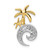Image of 14k Two-tone Gold Diamond Double Palm Tree and Wave Chain Slide Pendant Image of 14k Two-tone Gold Diamond Double Palm Tree and Wave Chain Slide Pendant