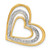 Image of 14K Yellow Gold .01ctw Diamond and Rhodium Triple Heart Chain Slide Pendant