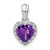 Image of Sterling Silver Amethyst and Diamond Pendant PM7400-AM-007-SSA