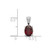 Image of Sterling Silver Rhodium-plated Garnet Pendant QDX602