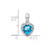 Image of Sterling Silver Blue Topaz and Diamond Pendant PM7400-BT-007-SSA