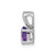Image of Sterling Silver Rhodium-plated Amethyst Pendant QBPD20FEB