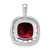 Image of 14k White Gold Cushion Garnet and Diamond Pendant PM7044-GA-016-WA