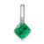 Image of 14k White Gold Cushion Emerald and Diamond Pendant PM7183-EM-001-WA