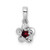 Image of Sterling Silver Rhodium-plated Floral Garnet Pendant QBPD30GA