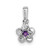 Image of Sterling Silver Rhodium-plated Floral Amethyst Pendant QBPD30AM