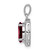 Image of Sterling Silver Rhodium-plated Garnet & Diamond Pendant QDX584