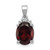 Image of Sterling Silver Rhodium-plated Garnet & Diamond Pendant QDX622