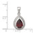 Image of Sterling Silver Rhodium-plated Garnet & Diamond Pendant QDX648