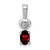 Image of Sterling Silver Rhodium-plated Garnet & Diamond Pendant QBPD23JAN