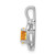 Image of Sterling Silver Rhodium-plated Citrine & Diamond Pendant QBPD19NOV