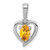 Image of Sterling Silver Rhodium-plated Citrine & Diamond Pendant QBPD19NOV