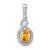 Image of Sterling Silver Rhodium-plated Citrine & Diamond Pendant QBPD18NOV