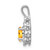 Image of Sterling Silver Rhodium-plated Citrine & Diamond Pendant QBPD21NOV