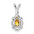 Image of Sterling Silver Rhodium-plated Citrine & Diamond Pendant QBPD21NOV