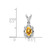 Image of Sterling Silver Rhodium-plated Citrine & Diamond Pendant QBPD21NOV