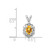 Image of Sterling Silver Rhodium-plated Citrine & Diamond Pendant QBPD22NOV