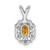 Image of Sterling Silver Rhodium-plated Citrine & Diamond Pendant QBPD22NOV