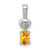 Image of Sterling Silver Rhodium-plated Citrine & Diamond Pendant QBPD23NOV