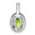 Image of Sterling Silver Rhodium-plated Diamond & Peridot Pendant QBPD10AUG