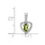 Image of Sterling Silver Rhodium-plated Peridot & Diamond Pendant QBPD19AUG