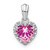 Image of Sterling Silver Created Pink Sapphire and Diamond Pendant PM7400-CPS-007-SSA