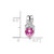 Image of Sterling Silver Created Pink Sapphire and Diamond Pendant PM7401-CPS-003-SSA