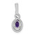 Image of Sterling Silver Rhodium-plated Amethyst & Diamond Pendant QBPD18FEB