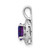 Image of Sterling Silver Rhodium-plated Diamond & Amethyst Pendant QBPD10FEB