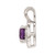 Image of Sterling Silver Rhodium-plated Diamond & Amethyst Pendant QBPD11FEB