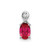 Image of Sterling Silver Rhodium-plated Diamond & Ruby Oval Pendant QP2984R