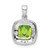 Image of Sterling Silver Rhodium-plated Peridot and Diamond Pendant QDX802
