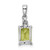 Image of Sterling Silver Rhodium-plated Peridot and Diamond Pendant QDX817